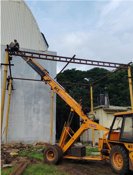 Providing Walkway Ladder throughout the Roof Area for Approach and Roof Sheet Works at UHV Lab Rooftop in R&D Lab Complex - Project Photograph