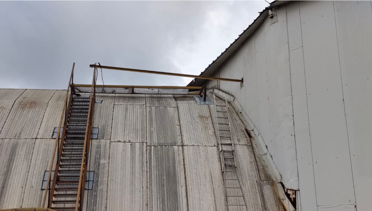 Providing Walkway Ladder throughout the Roof Area for Approach and Roof Sheet Works at UHV Lab Rooftop in R&D Lab Complex - Project Photograph